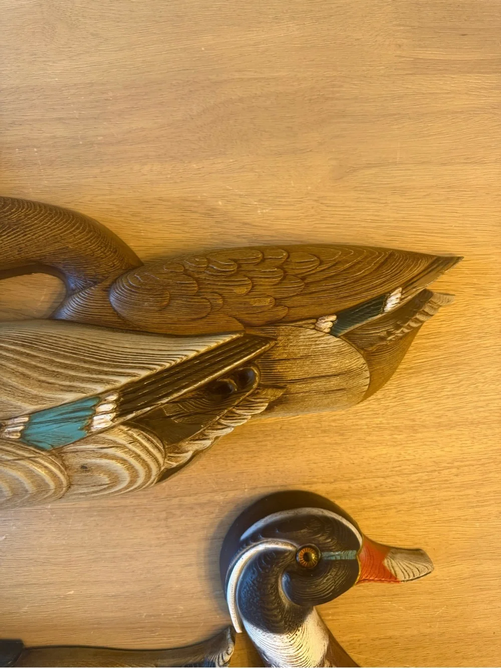 Burwood Resin Mallard Duck Wall Hanging Decor Pair Vtg